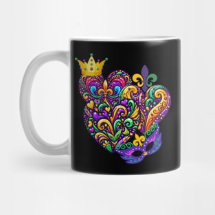 Mardi Gras Heart Mask Valentine's Day Mug